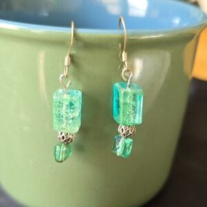 Chic Aqua Dangle Earrings
